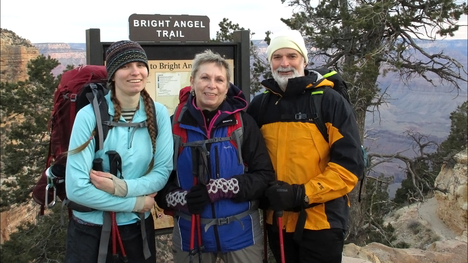 Cate, Ann and Greg Zielinski at the Grand Canyon.