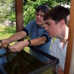 Dr. Jane Disney and student, Zach, working with eelgrass at MDI Biological Lab – 2013