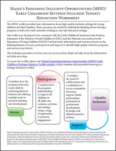 Inclusion Toolkit Reflection Worksheet