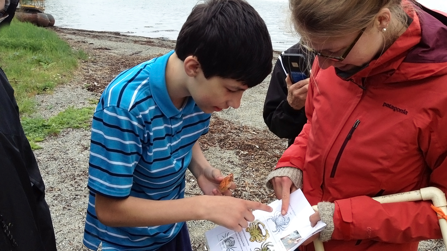 Two students working on the Green Crab project.