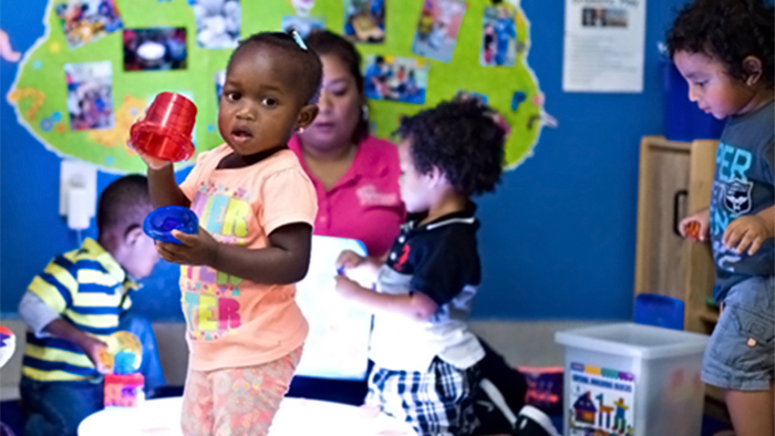 Children playing at their daycare center.