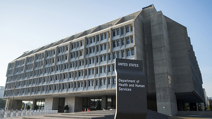 U.S. Department of Health and Human Services' office building in Washington, DC.