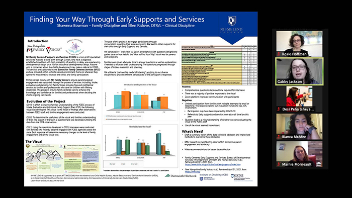 Screenshot of a trainee's poster being discussed in a virtual poster session.