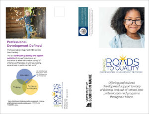 First page of the Maine Roads to Quality Professional Development Network brochure.