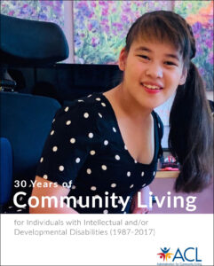 Cover of the ACL 30 Years of Community Living publication.
