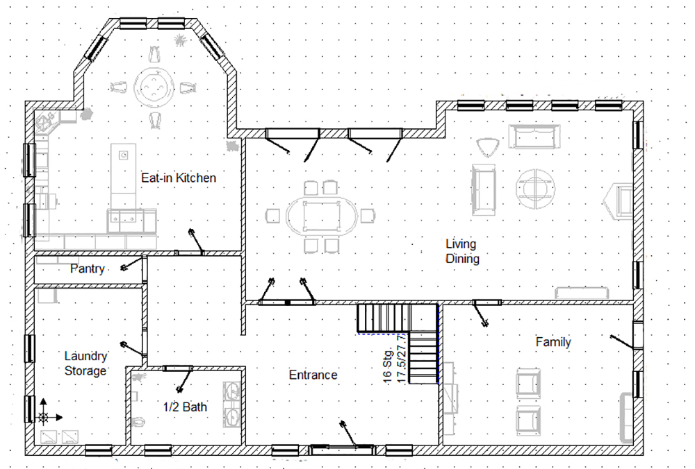 A floor plan of a home showing