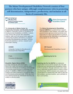 Maine Developmental Disabilities Network flyer